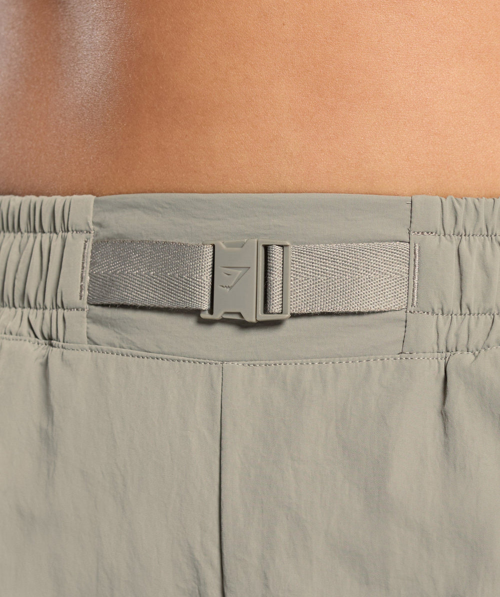 Buckle Waisted Shorts - Linen Brown