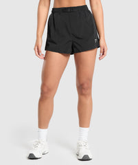 Buckle Waisted Shorts - Black