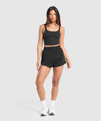 Buckle Waisted Shorts - Black