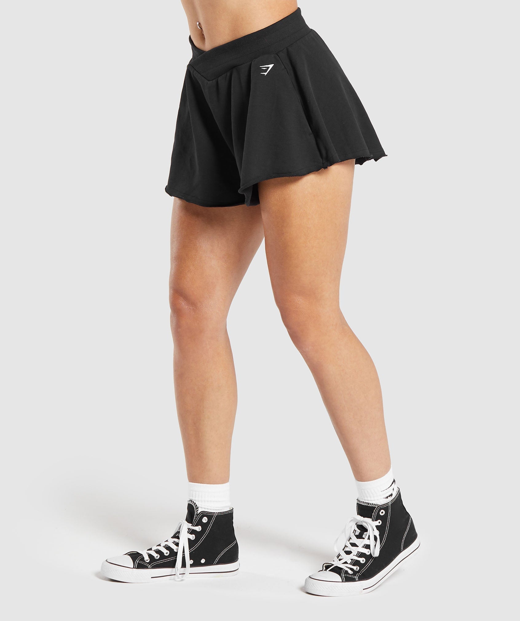 Lifting Crossover Cotton Shorts - Black