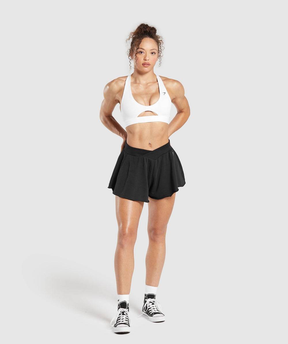 Lifting Crossover Cotton Shorts - Black
