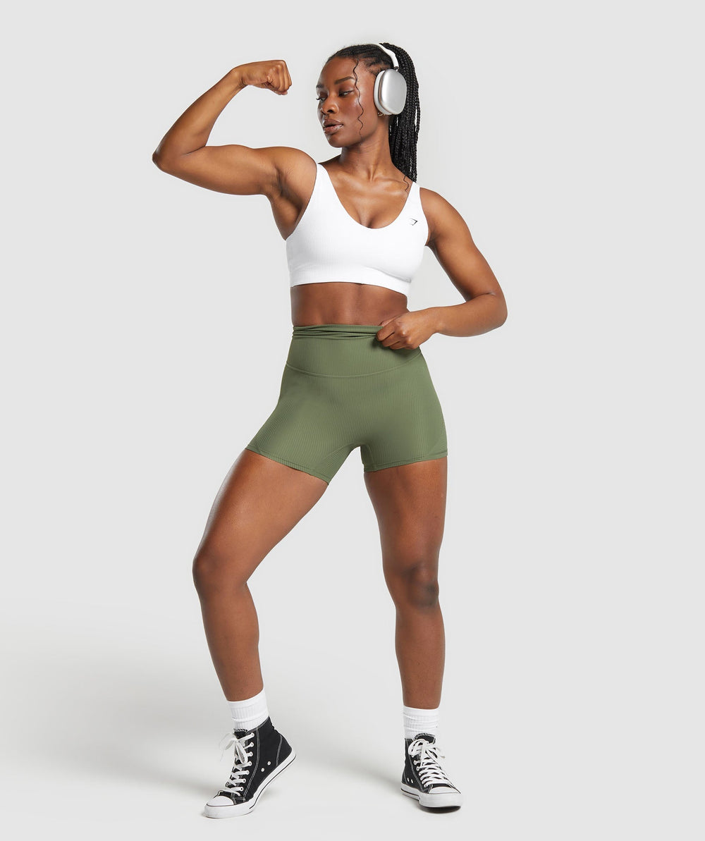 Ribbed Shorts - Core Olive