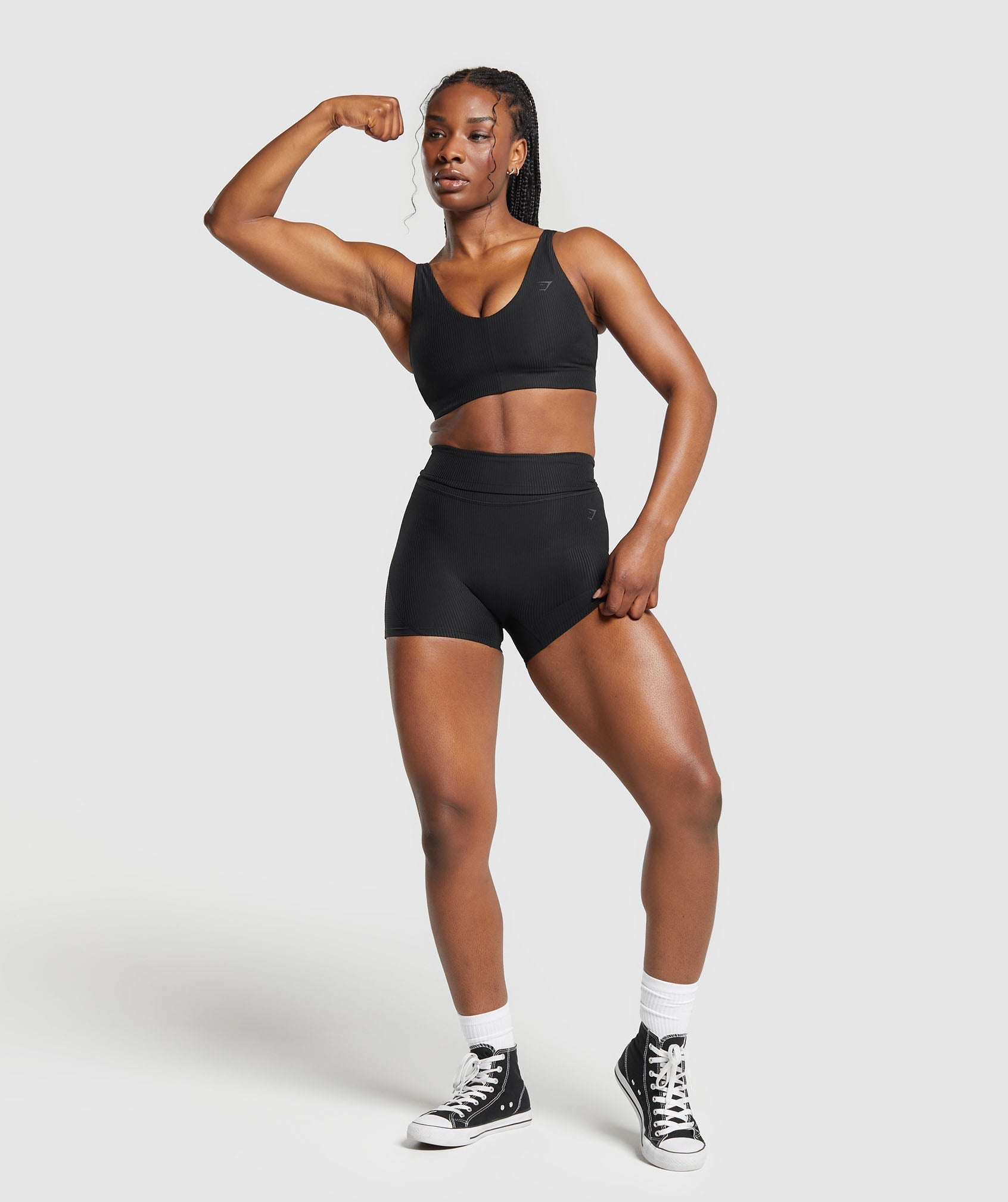Ribbed Shorts - Black