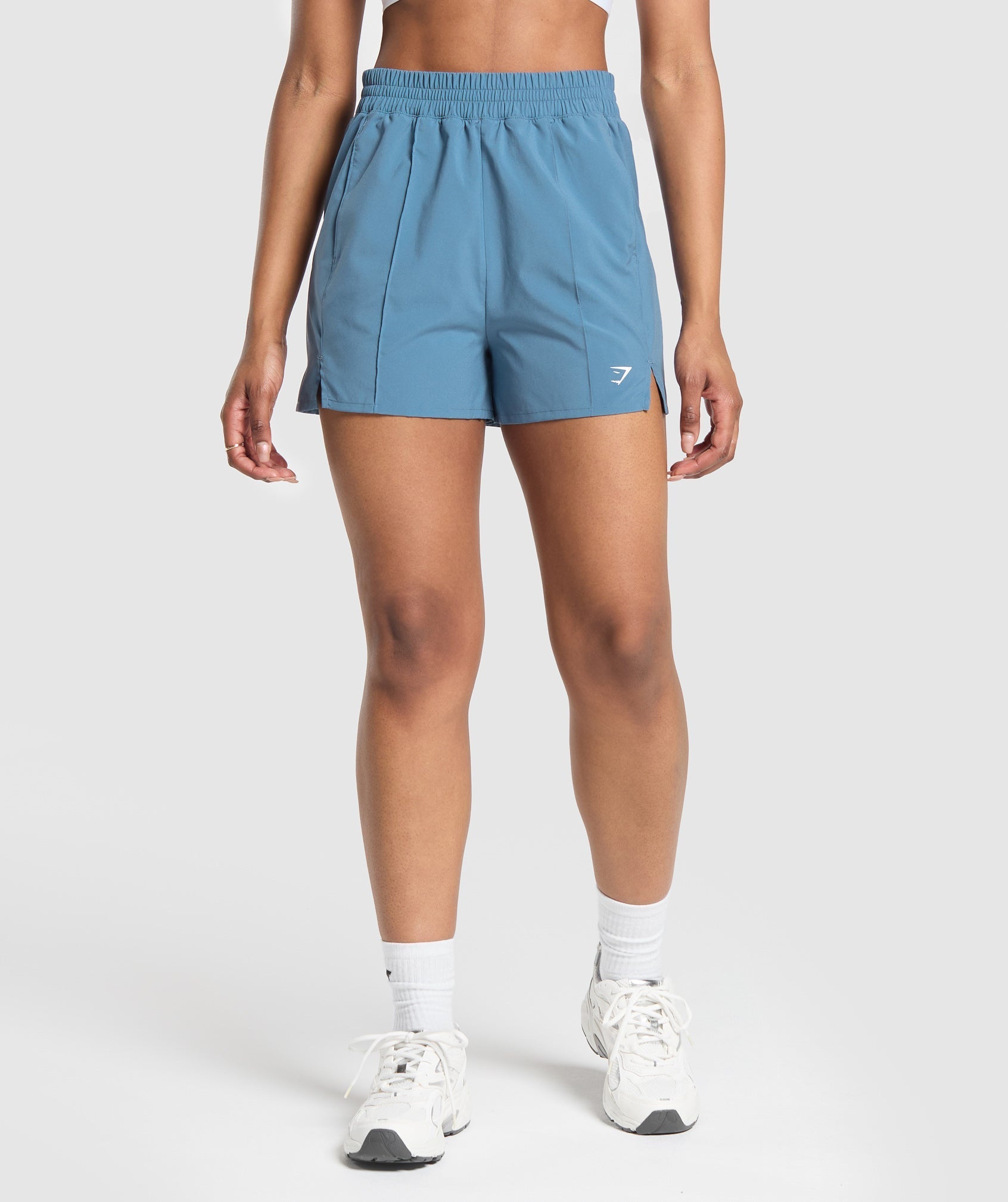Pintuck Shorts - Faded Blue