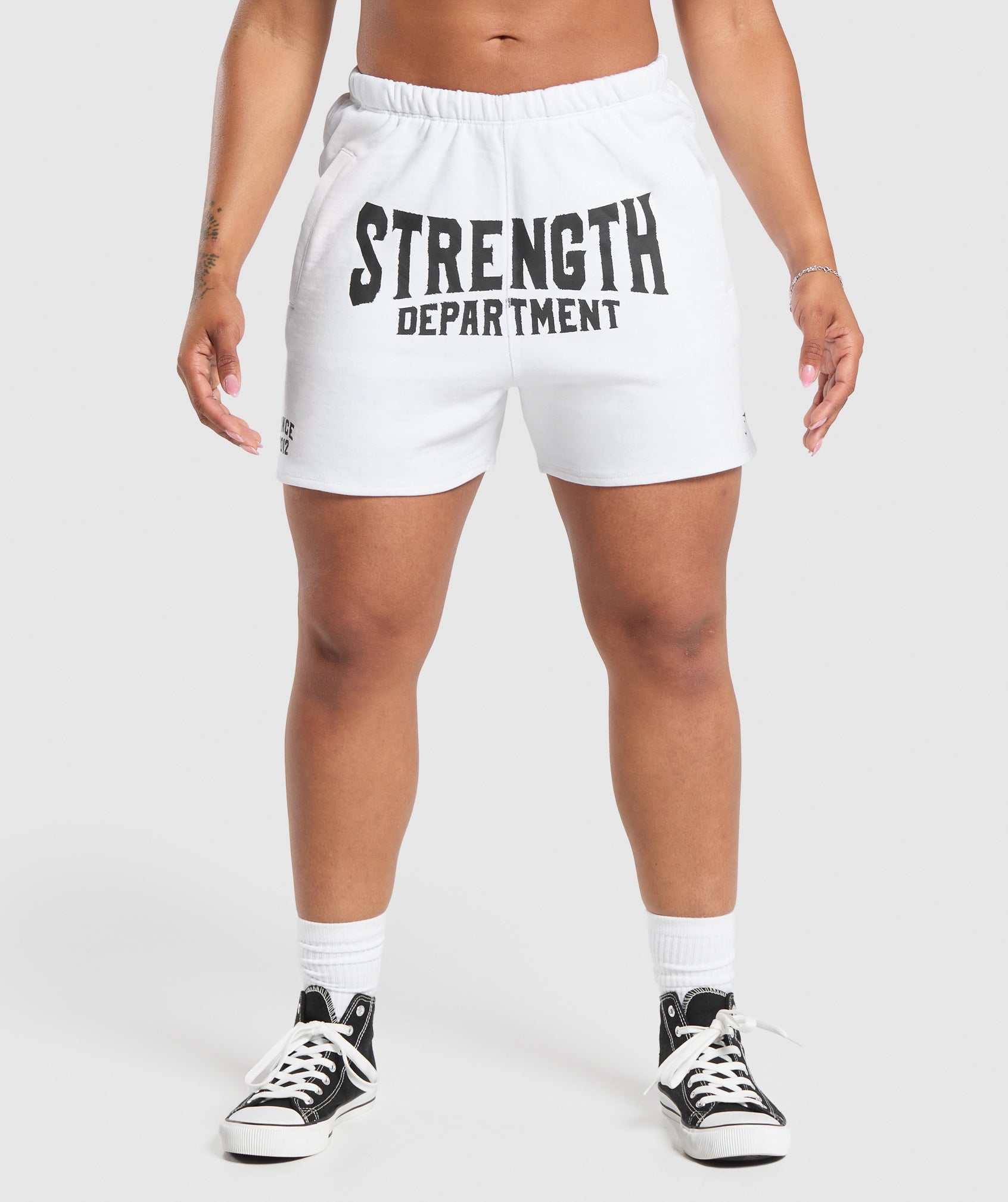 Strength Department Graphic Shorts - White