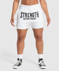 Strength Department Graphic Shorts - White