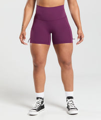 Legacy Logo Tight Shorts - Magenta Purple