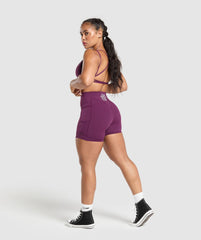 Legacy Logo Tight Shorts - Magenta Purple