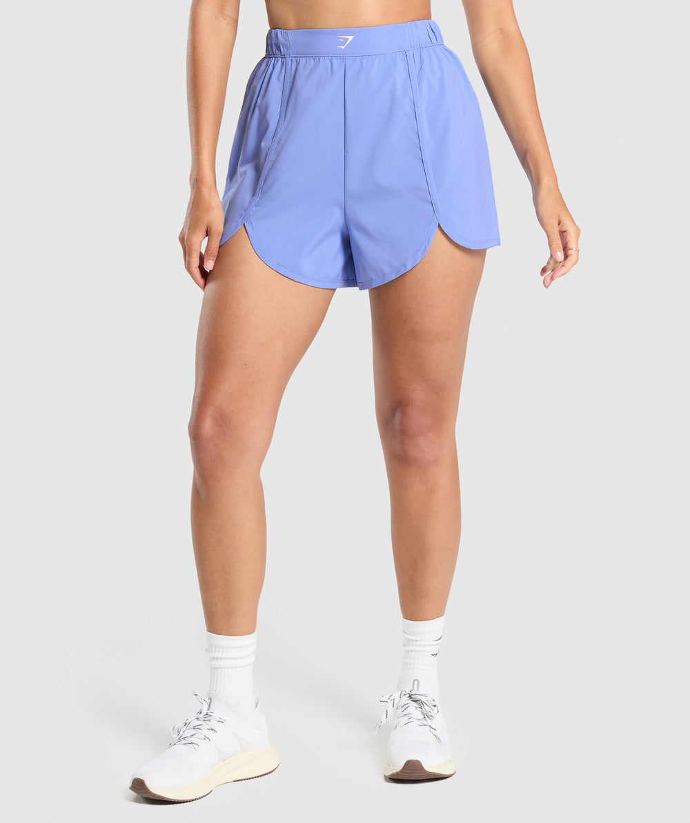 Scallop Hem Shaped Shorts - Lift Blue