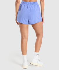 Scallop Hem Shaped Shorts - Lift Blue