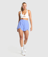 Scallop Hem Shaped Shorts - Lift Blue