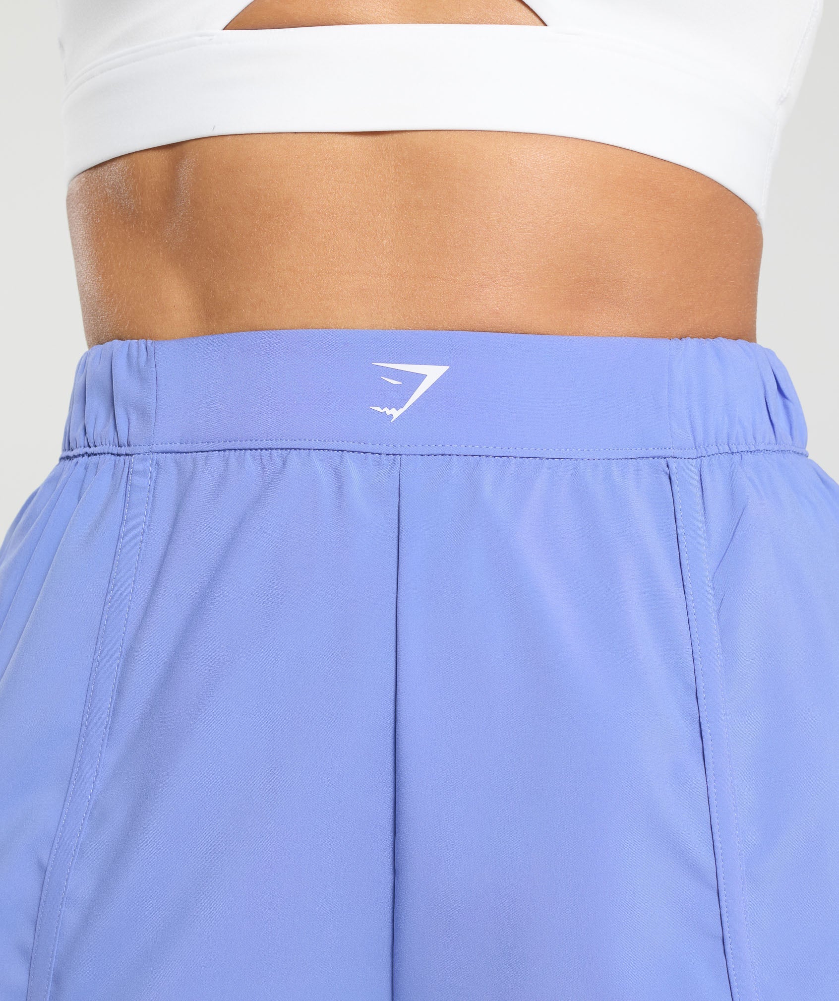 Scallop Hem Shaped Shorts - Lift Blue