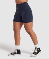 Legacy Logo Tight Shorts - Heavy Blue