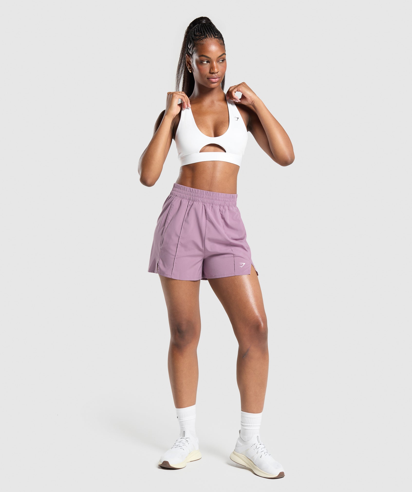 Pintuck Shorts - Soft Purple