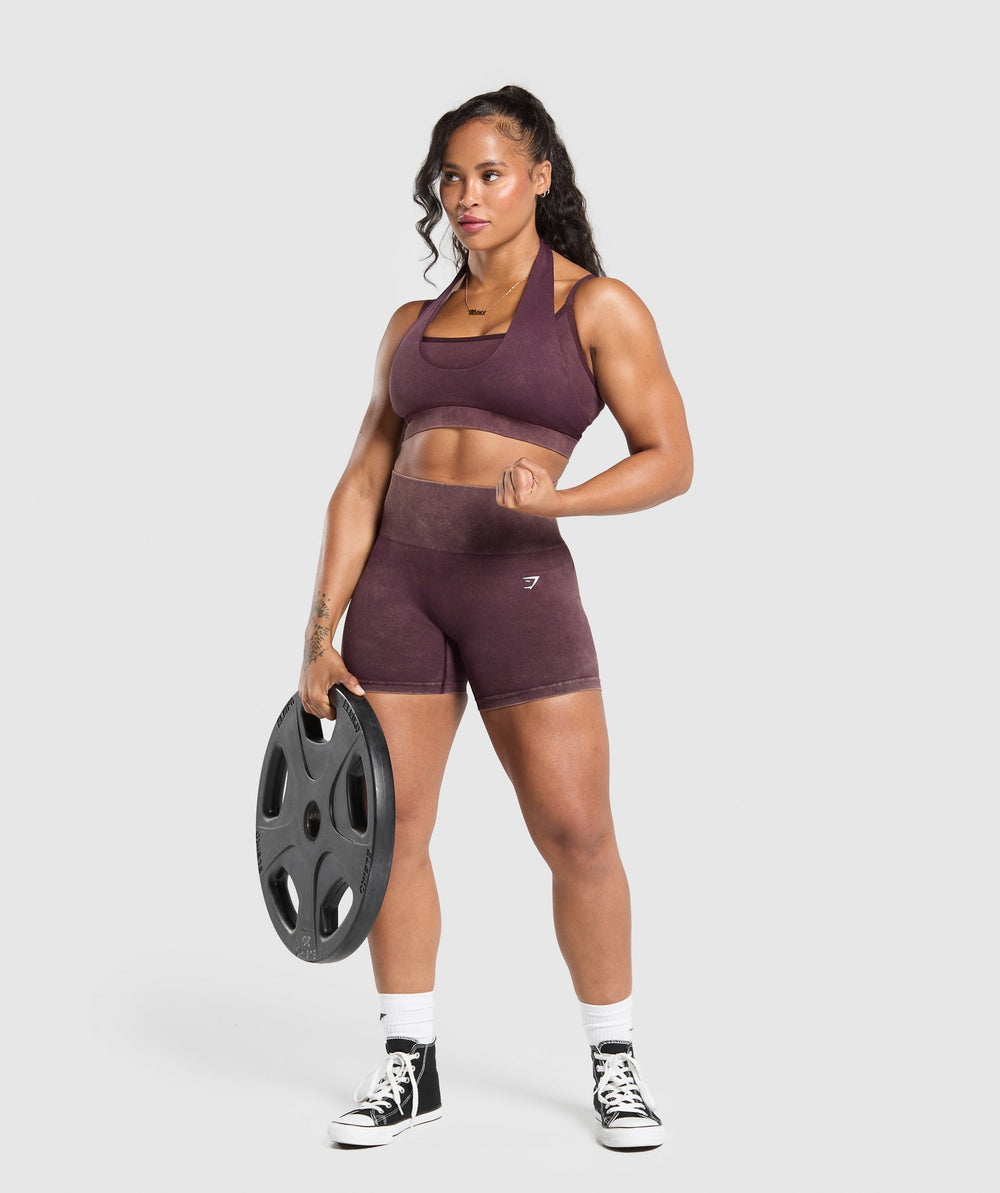 Gains Seamless Washed Shorts - Depth Purple