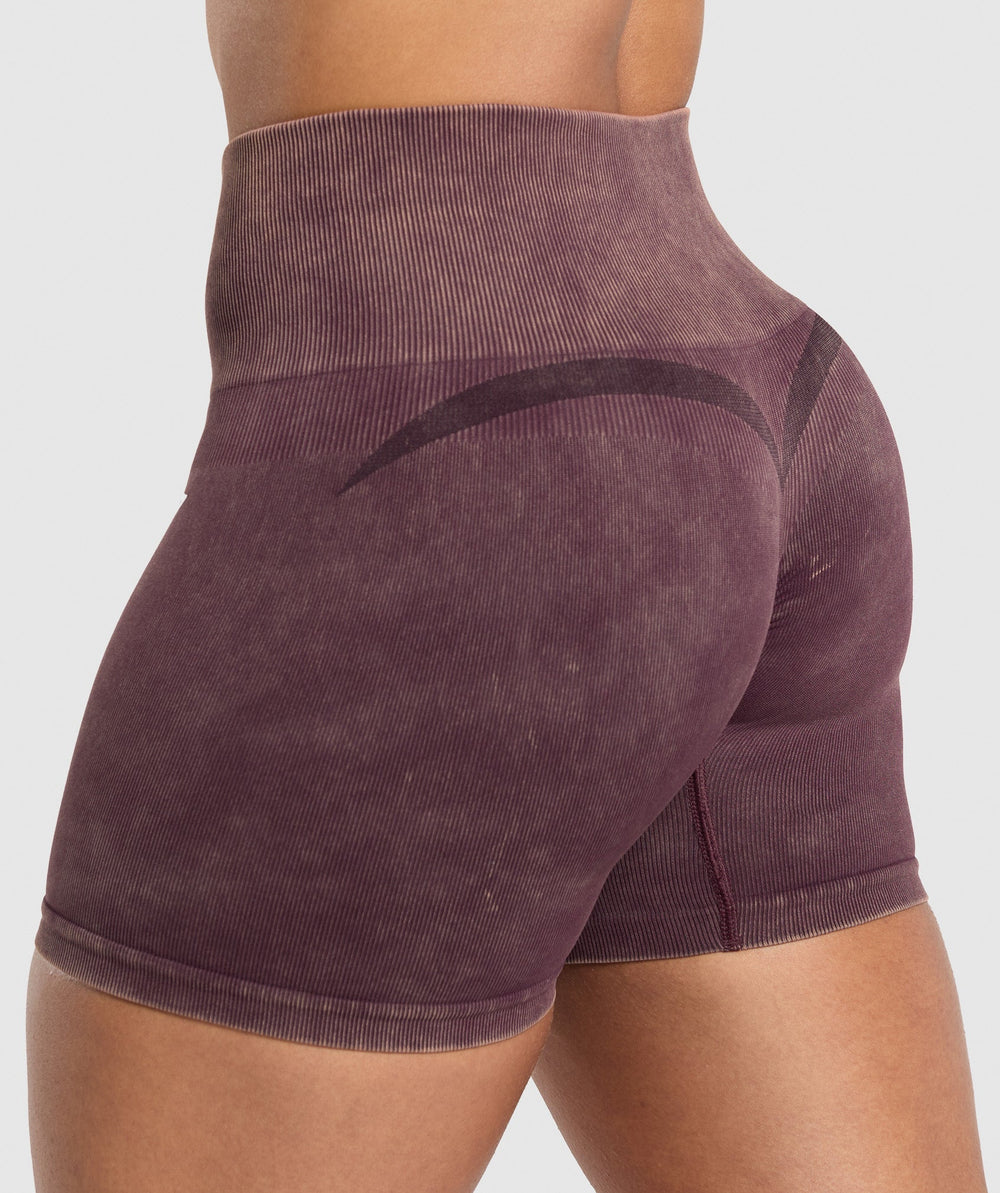 Gains Seamless Washed Shorts - Depth Purple