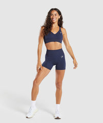 Vital V Neck Sports Bra - Heavy Blue/ Marl
