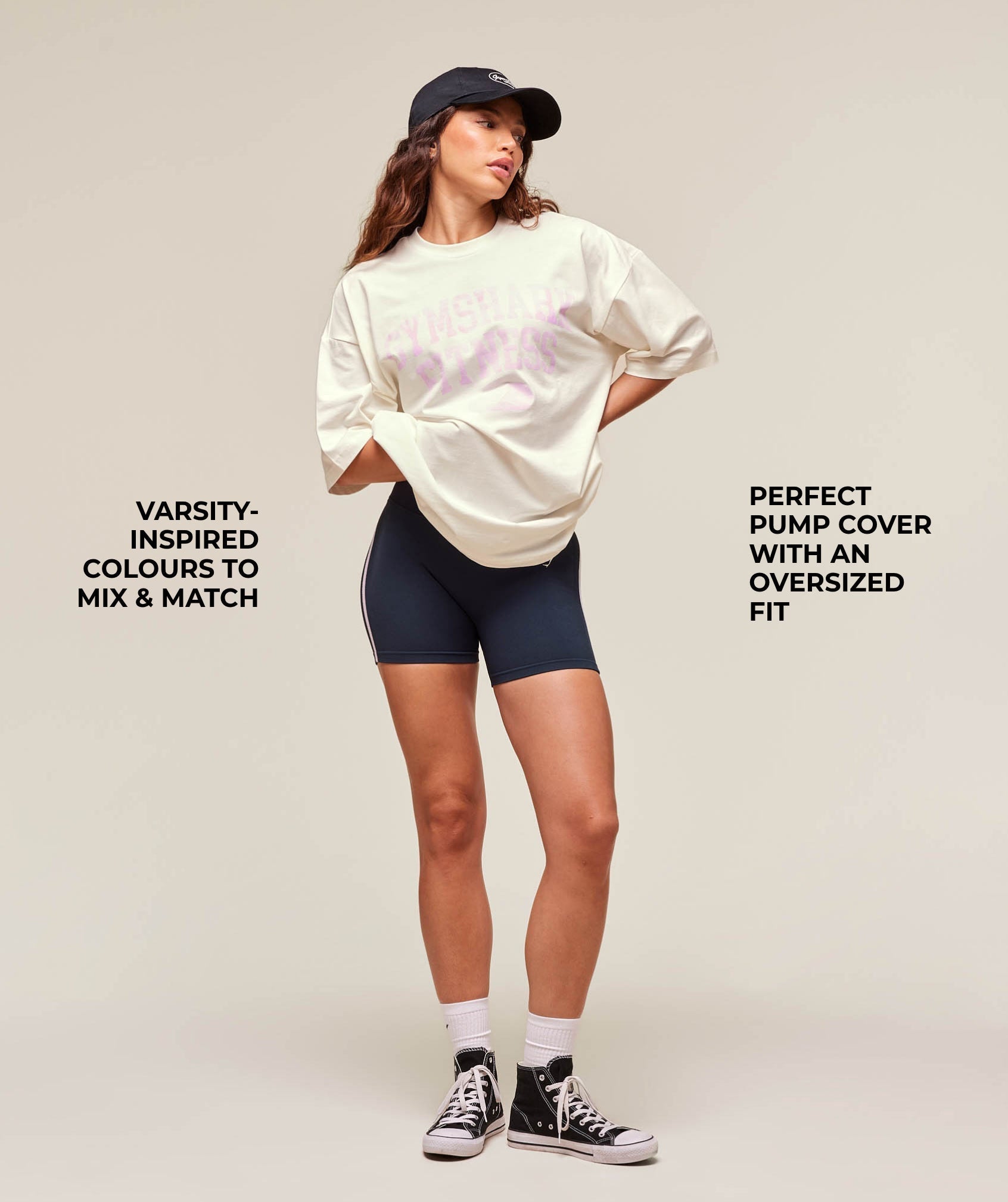 Varsity Graphic Oversized T-shirt - Soft White