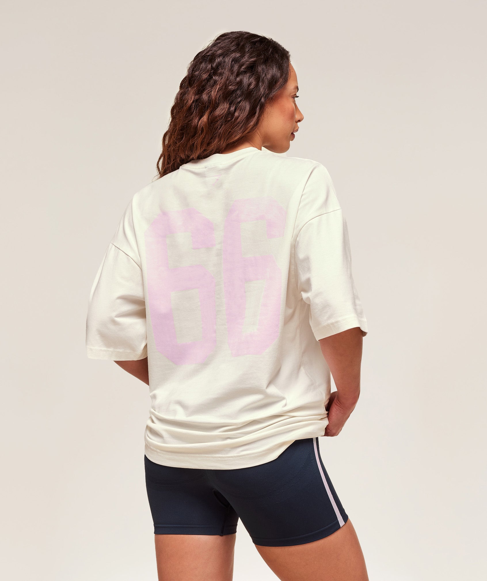 Varsity Graphic Oversized T-shirt - Soft White