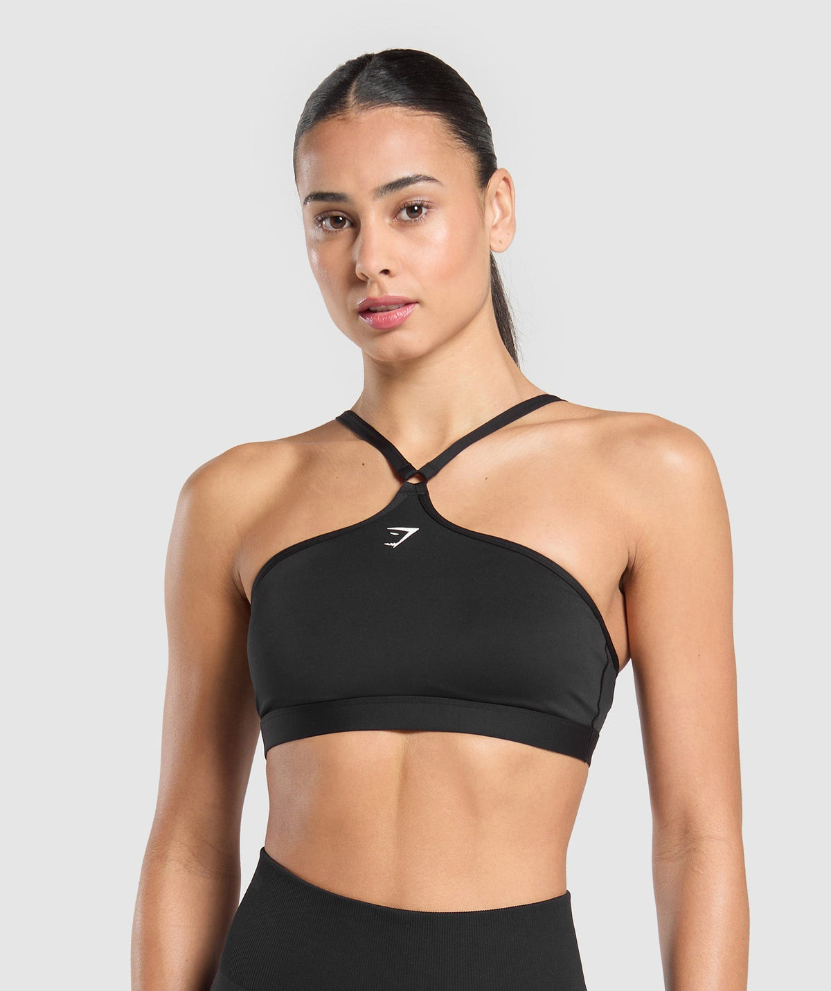 Halter Neck Sports Bra - Black