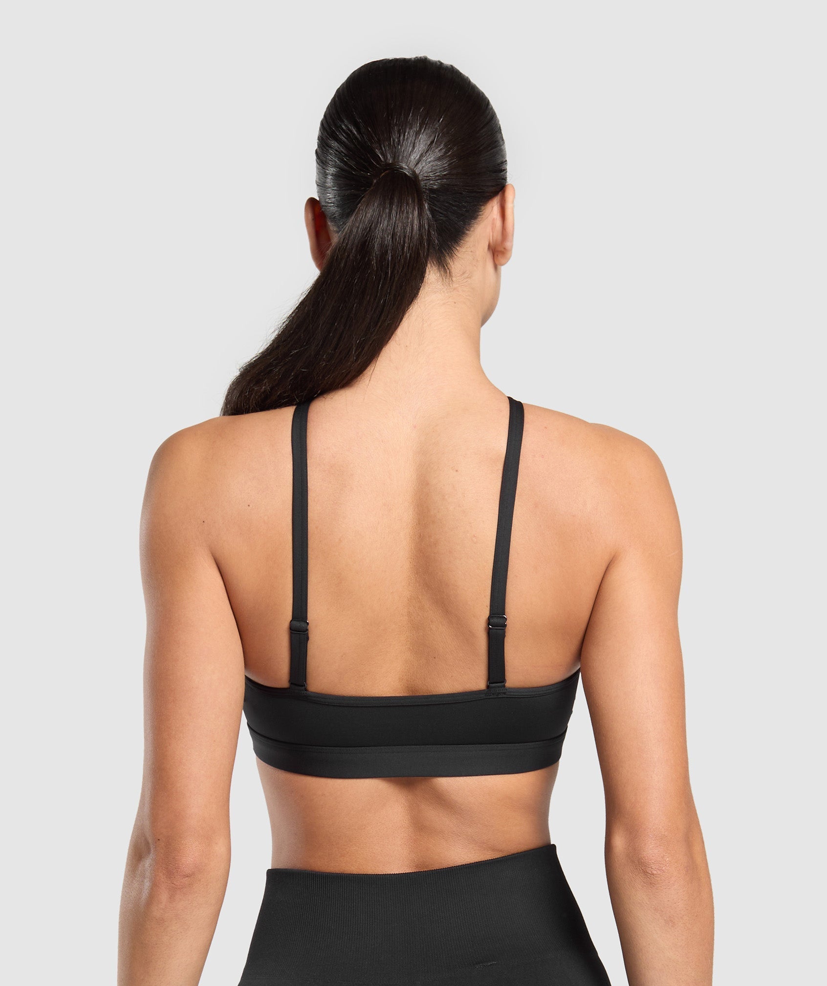 Halter Neck Sports Bra - Black