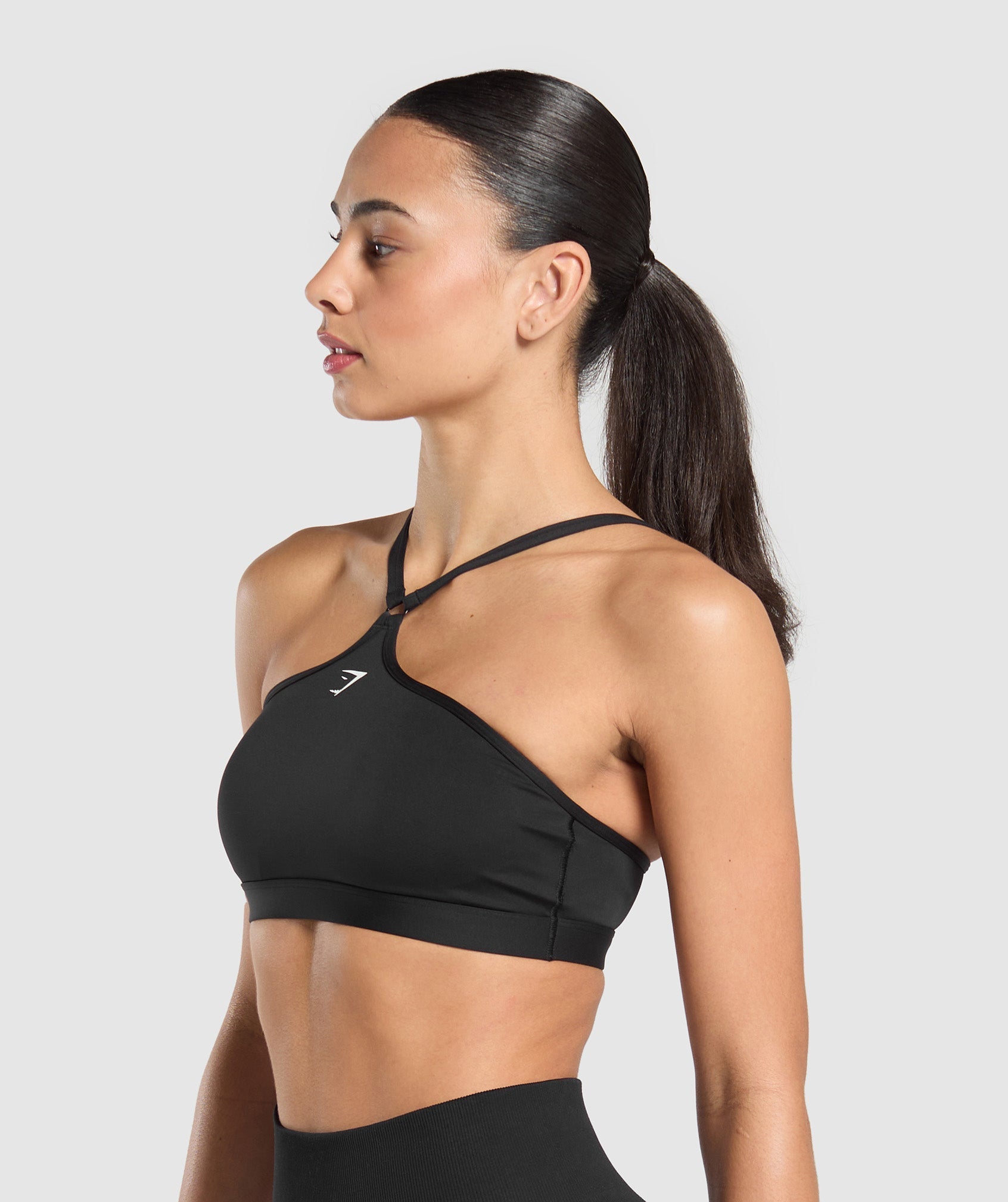 Halter Neck Sports Bra - Black