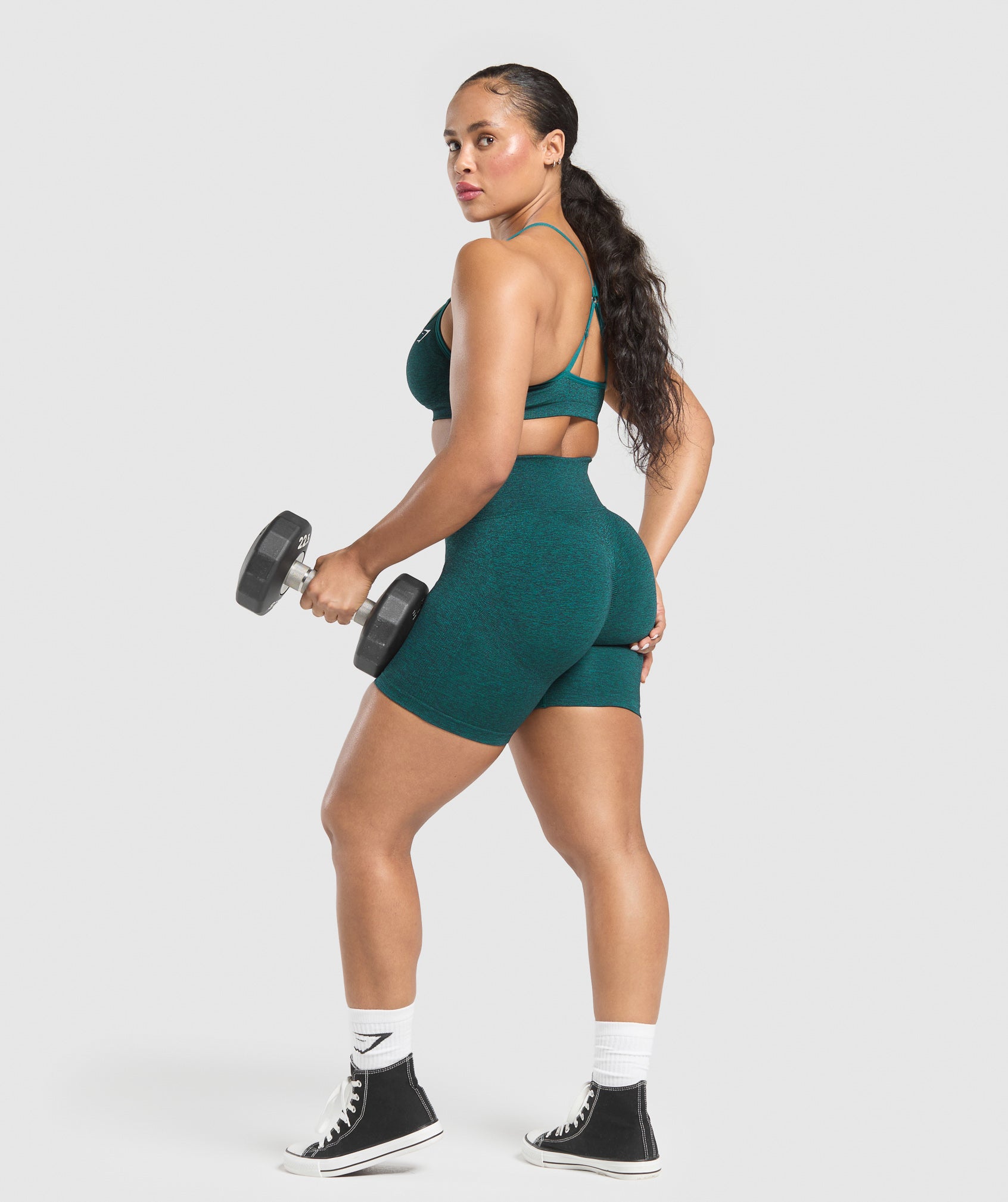 Lift Seamless Shorts - Functional Teal/Black Marl