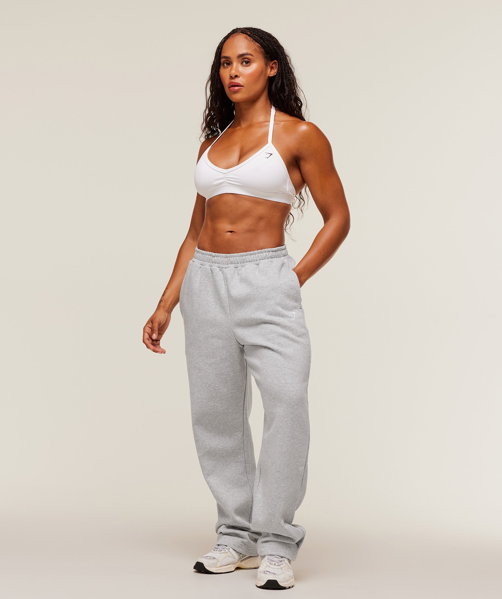 Training Fleece Straight Leg Short Pant - Light Grey Core Marl