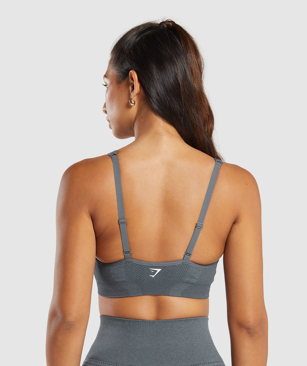 Vital V Neck Sports Bra - Strong Grey Marl