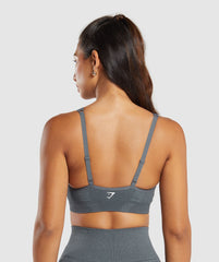 Vital V Neck Sports Bra - Strong Grey Marl