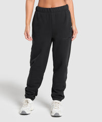Embroidered Logo Oversized Joggers - Black