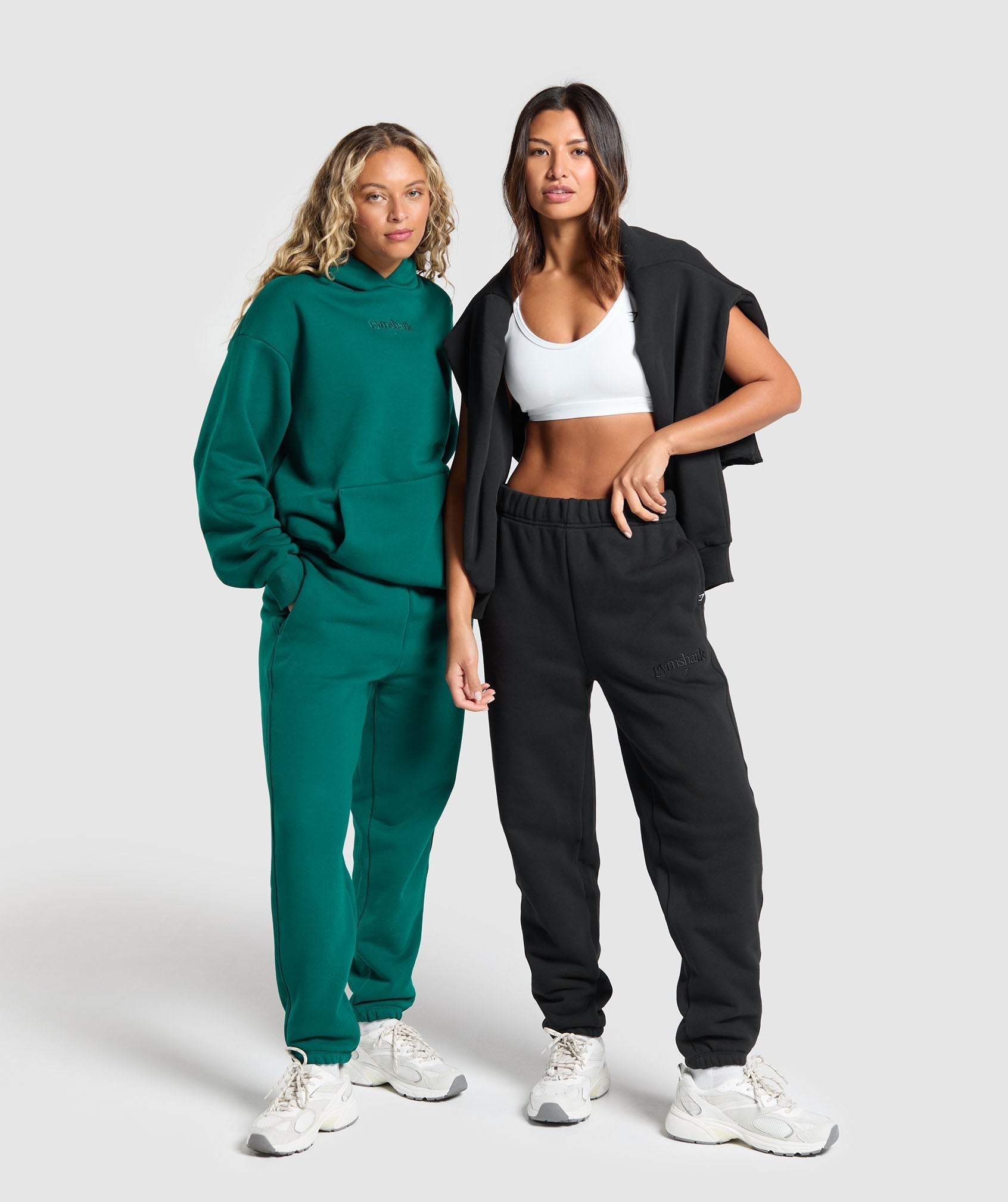 Embroidered Logo Oversized Joggers - Black