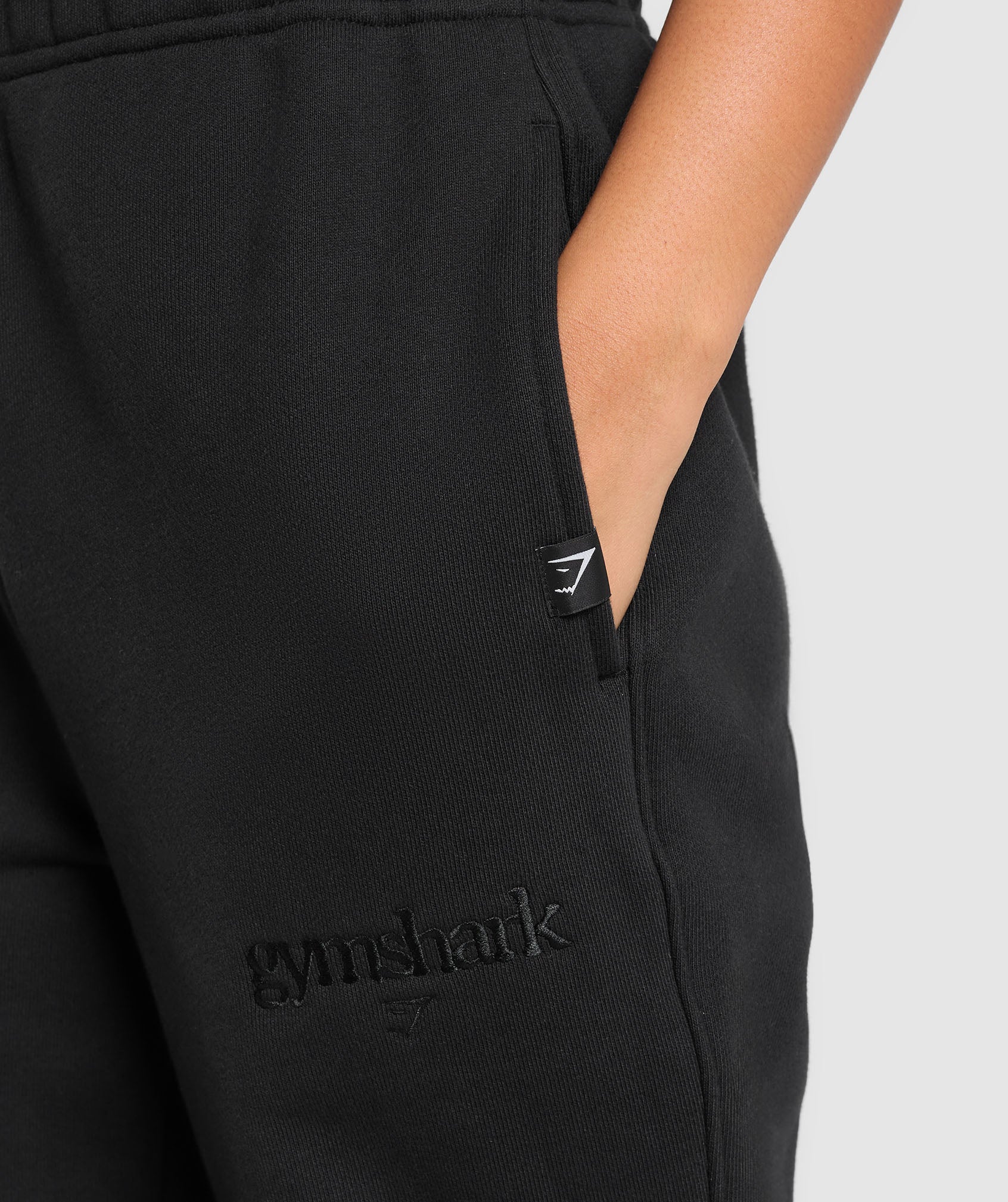 Embroidered Logo Oversized Joggers - Black