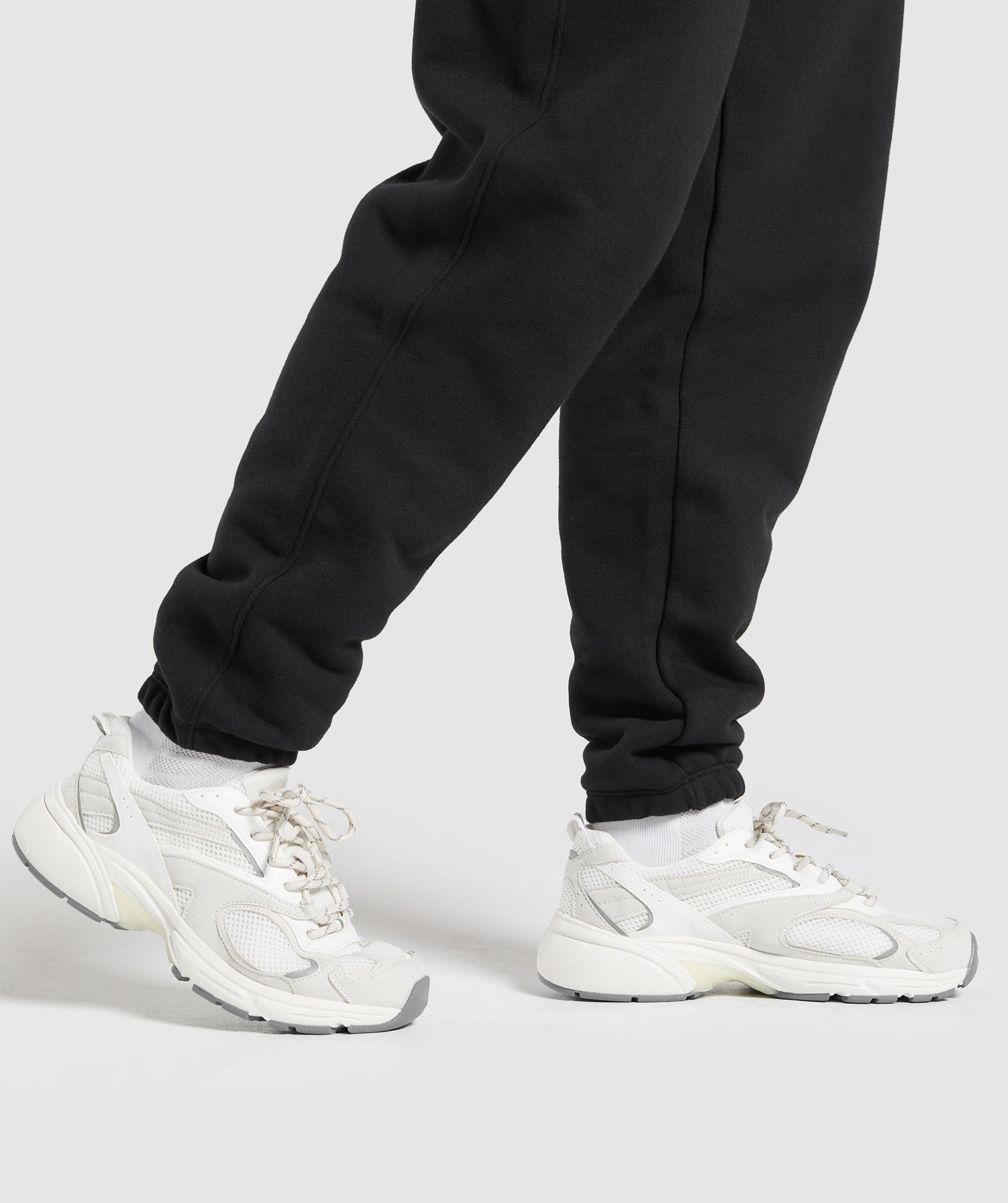 Embroidered Logo Oversized Joggers - Black