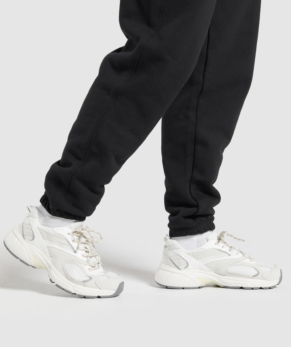 Embroidered Logo Oversized Joggers - Black