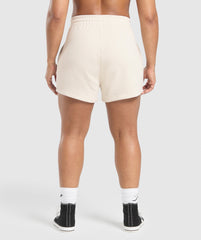 Lifting Essentials Graphic Brushed 4' Shorts - Oat White