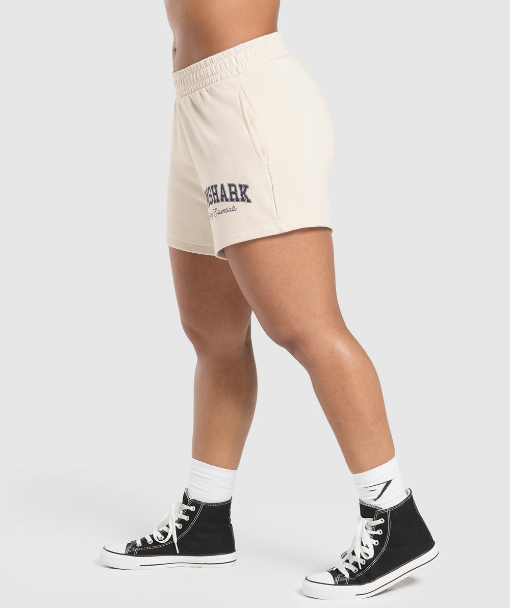 Lifting Essentials Graphic Brushed 4' Shorts - Oat White