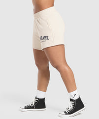 Lifting Essentials Graphic Brushed 4' Shorts - Oat White