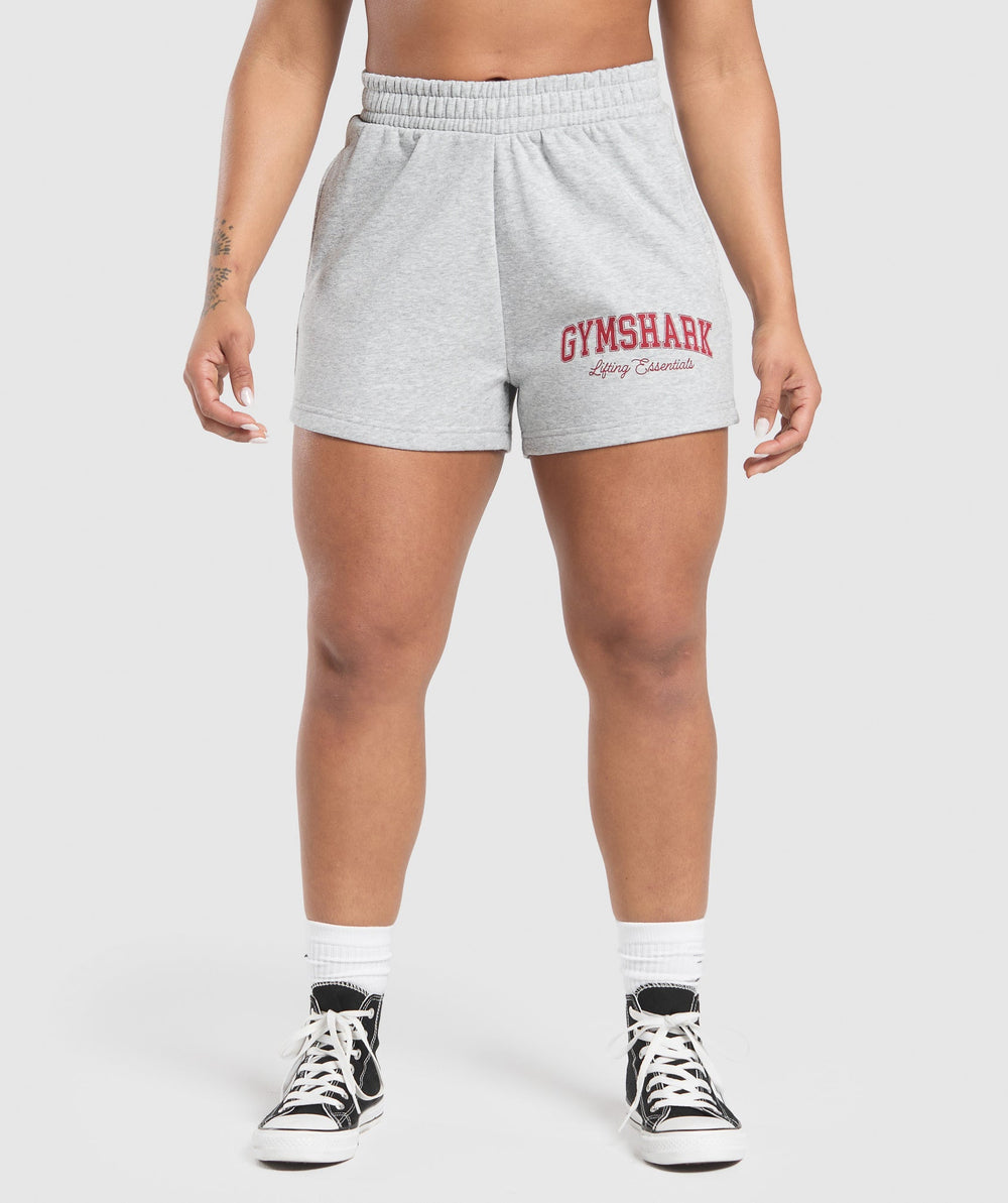 Lifting Essentials Graphic Brushed 4' Shorts - Light Grey Core Marl
