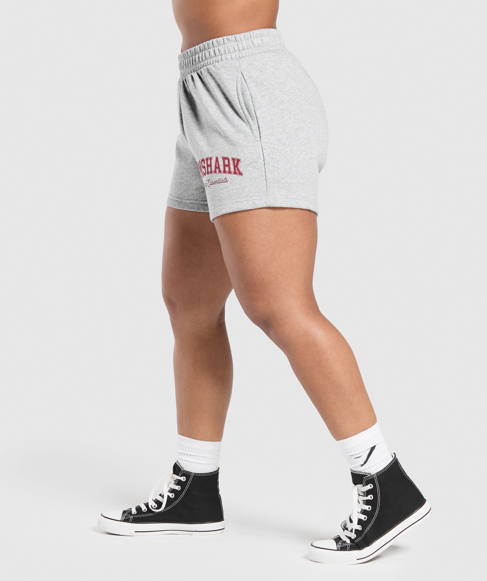Lifting Essentials Graphic Brushed 4' Shorts - Light Grey Core Marl