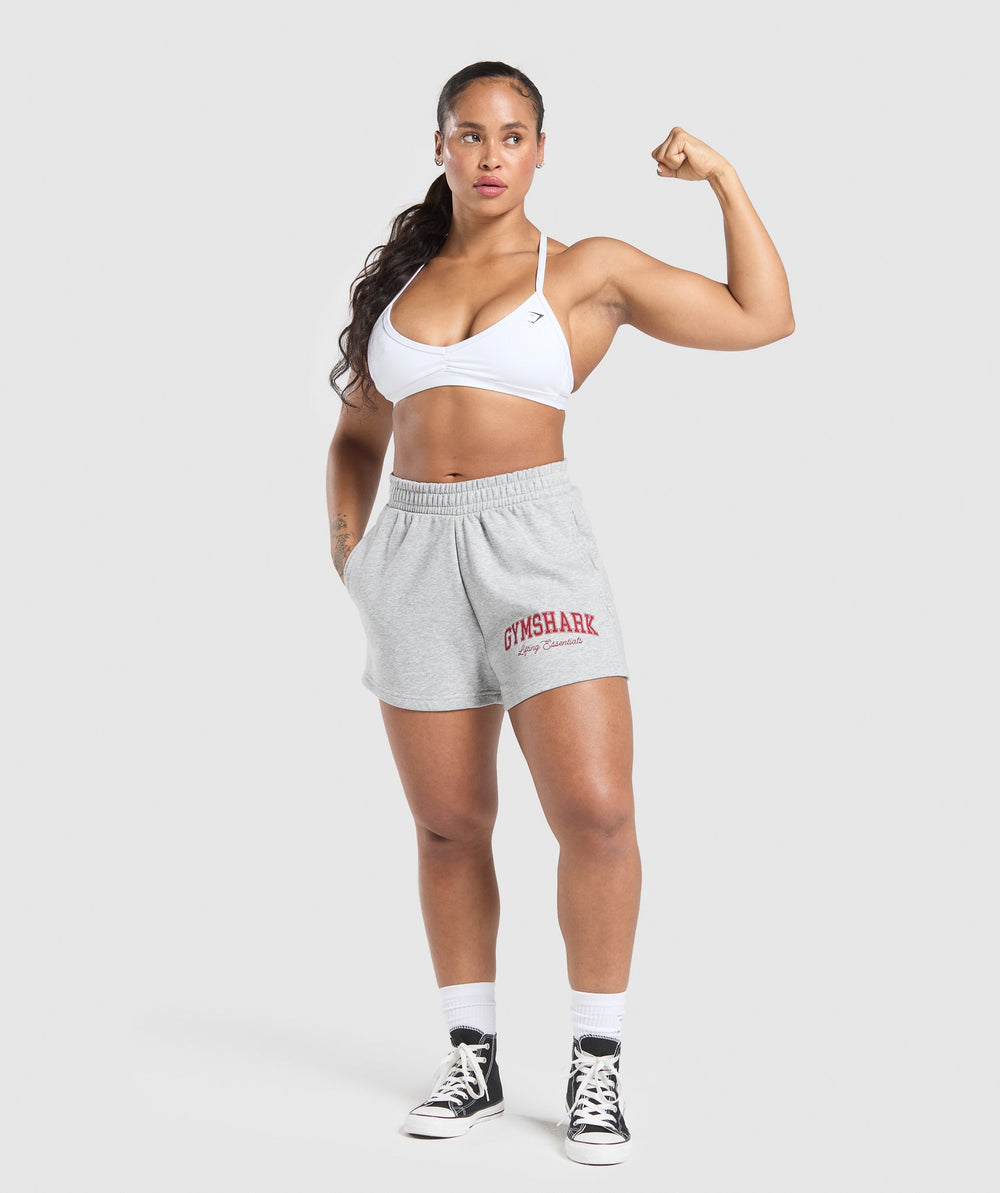 Lifting Essentials Graphic Brushed 4' Shorts - Light Grey Core Marl