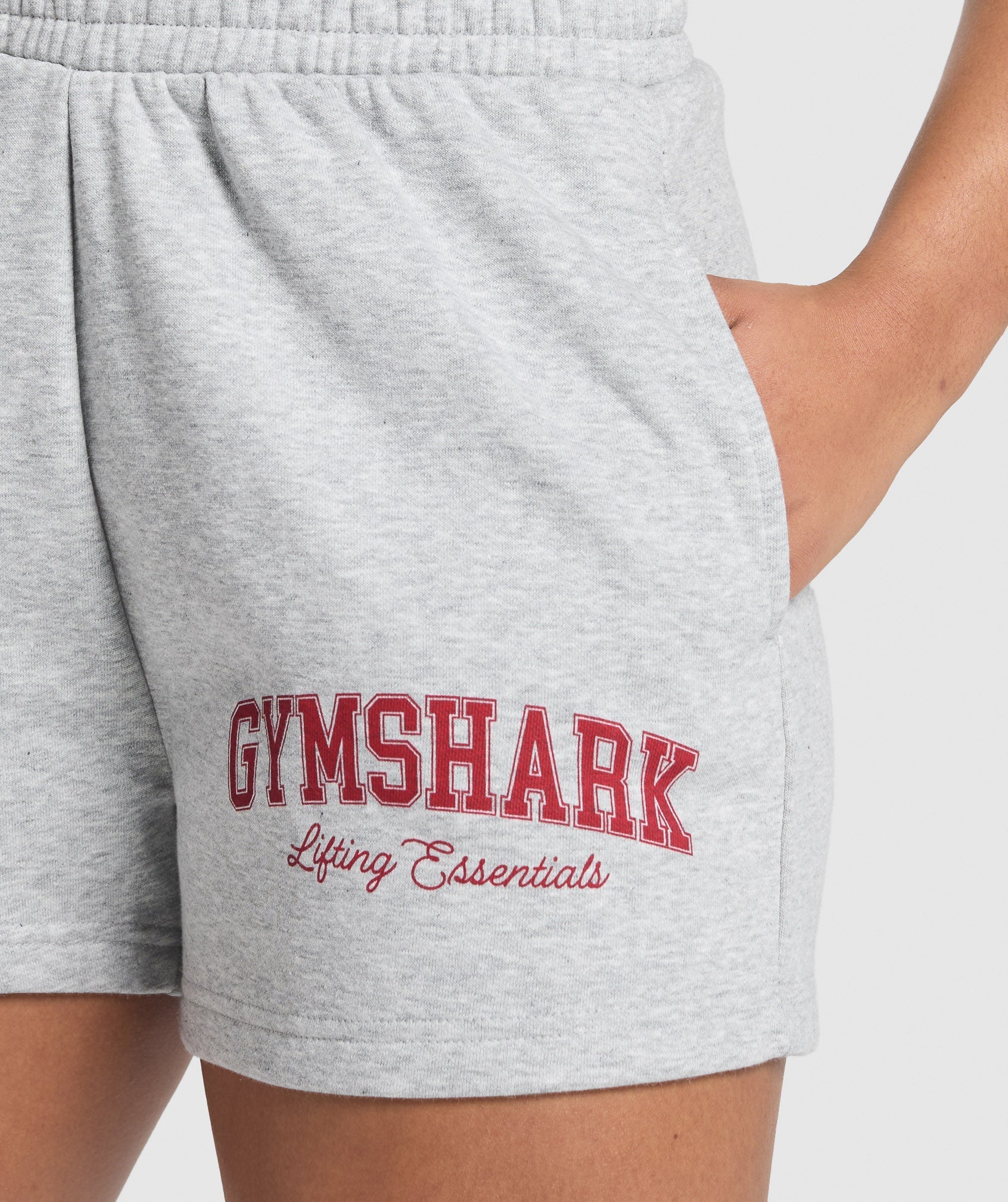 Lifting Essentials Graphic Brushed 4' Shorts - Light Grey Core Marl