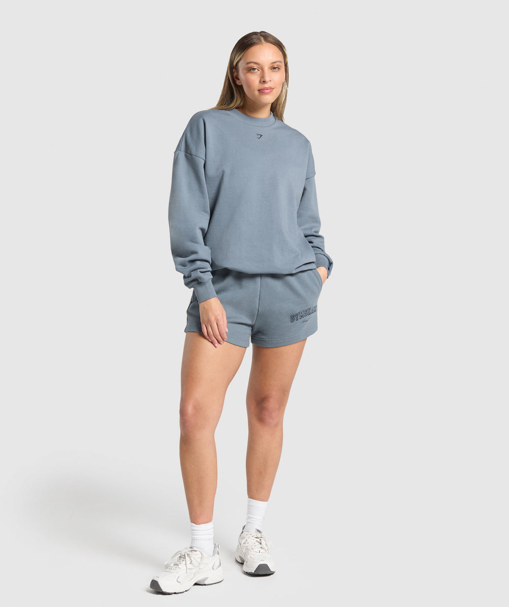 Campus Classics Graphic Sweat Shorts - Iron Blue