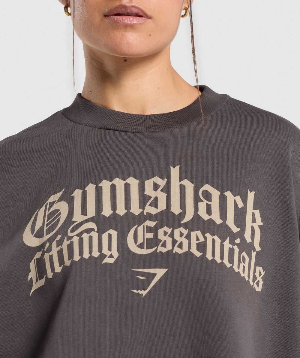 Lifting Essentials Oversized Sweatshirt - Greyed Purple