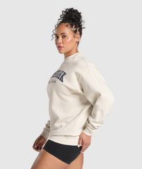 Lifting Essentials Graphic Brushed Oversized Sweatshirt - Oat White