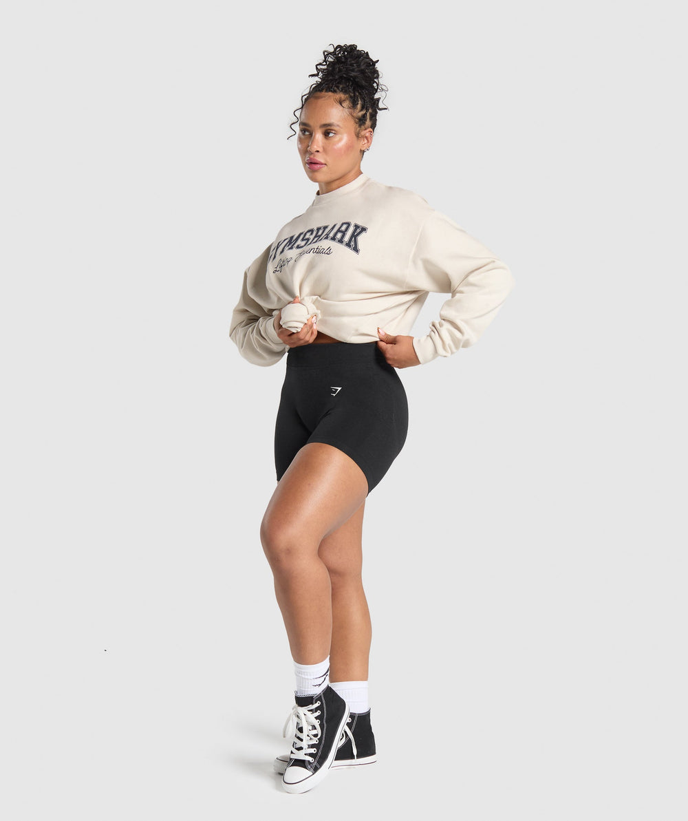 Lifting Essentials Graphic Brushed Oversized Sweatshirt - Oat White