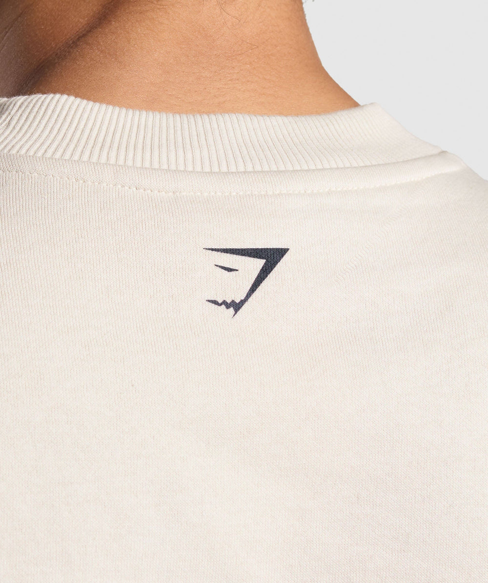 Lifting Essentials Graphic Brushed Oversized Sweatshirt - Oat White