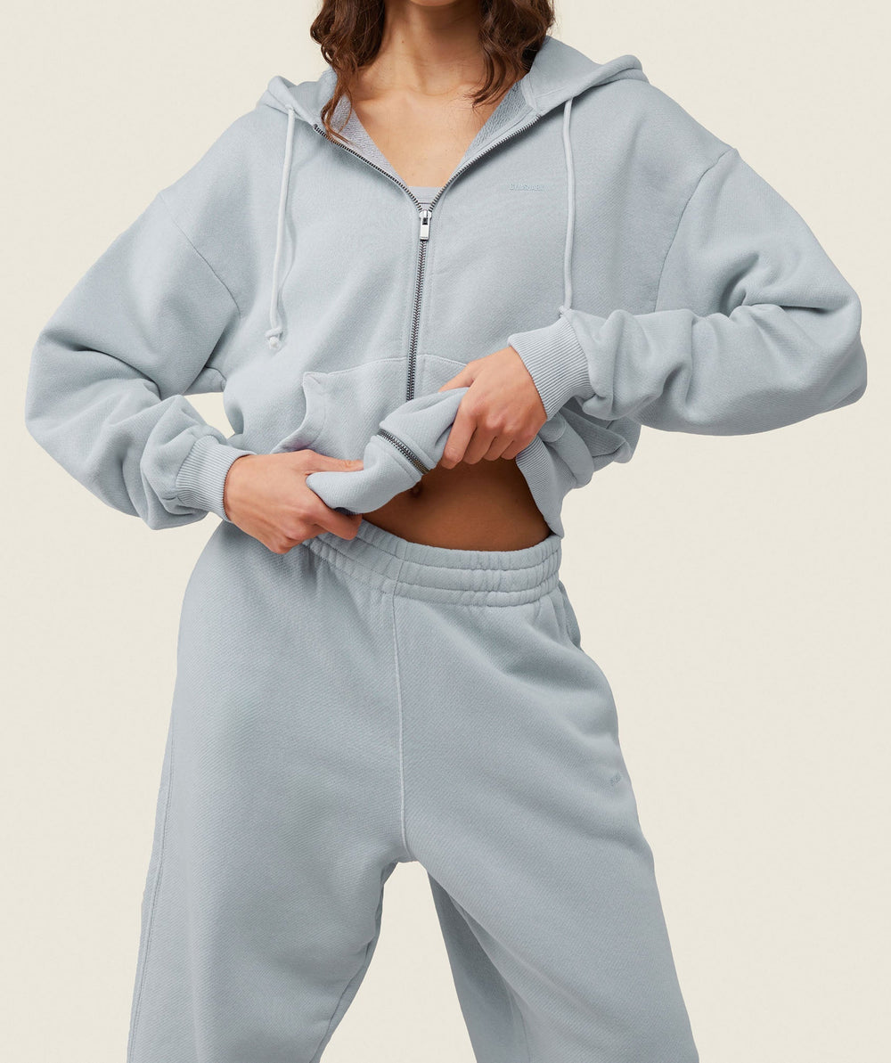 everywear Relaxed Zip Hoodie - Ice Grey