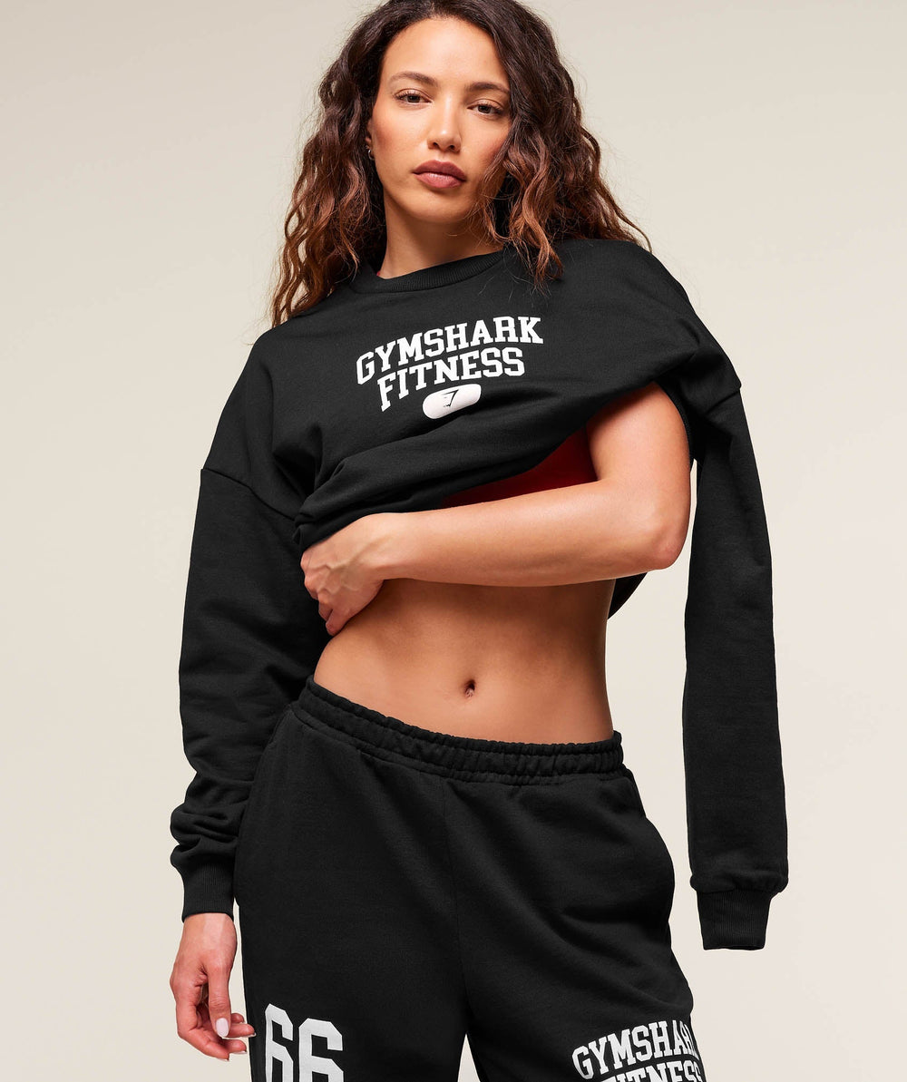Varsity Graphic Pullover - Black