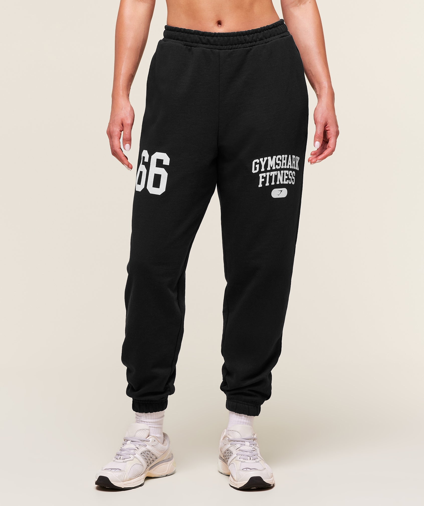 Varsity Graphic Oversized Joggers - Black